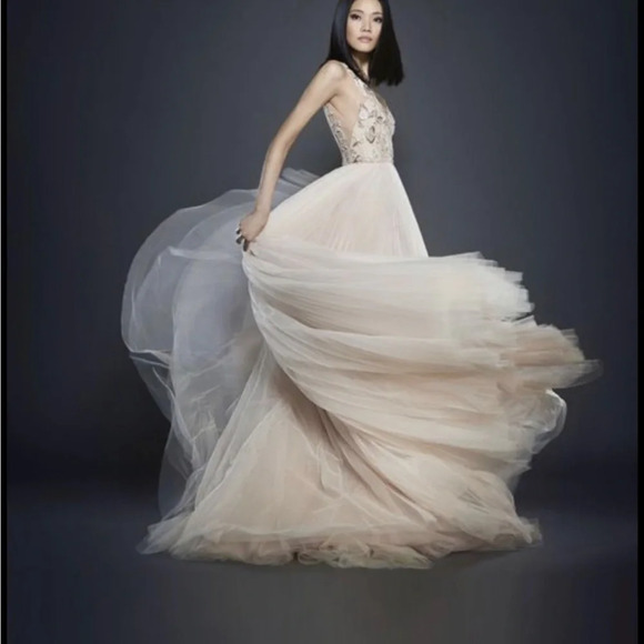 Lazaro Wedding Dress Style 3712 by JLM Couture Blush street size 2/4 - Picture 3 of 7